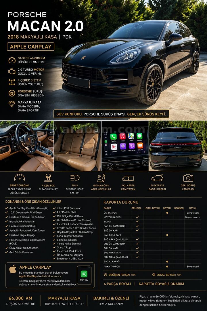 Porsche Macan 2.0 2018 I Makyajlı Yeni Kasa | Sahibinden I BayiÇıkışlı I KM 66.000 4