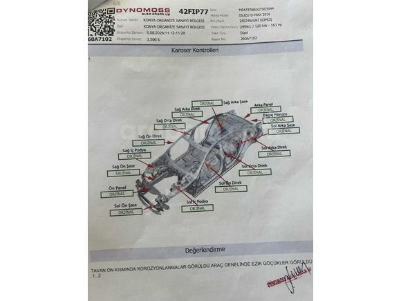 Galeriden Isuzu D-Max 2.5 D 4x4 2016 Model Konya 250.774 KM Gri