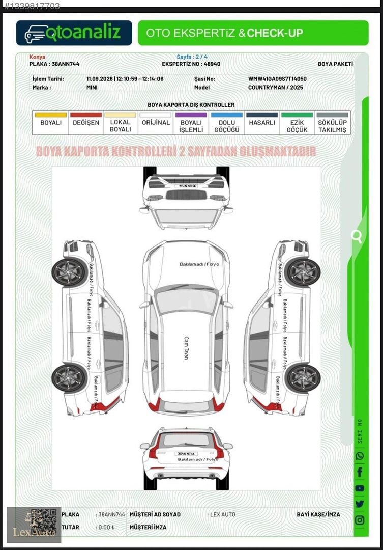 "LexAUTO" 2025 MINI COUNTRYMAN FULL PPF KAPLI HATASIZ-BOYASIZ 3