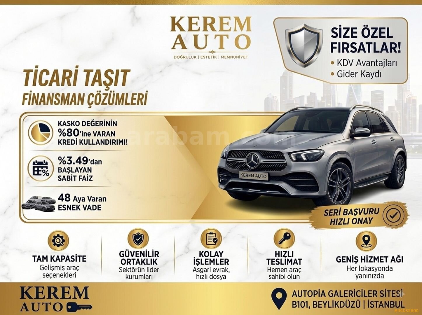 420 BİN PEŞİN, GERİ KALANI 24 AY VADE KREDİ SENET İMKANI 3