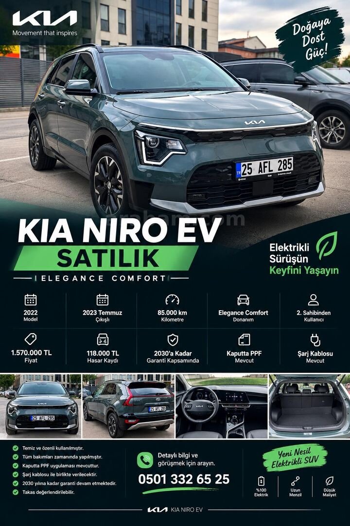 Sahibinden Kia Niro EV Elegance 2022 Model 1