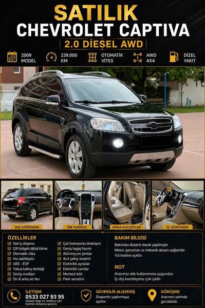Sahibinden Chevrolet Captiva 2.0 D LT High 2009 Model