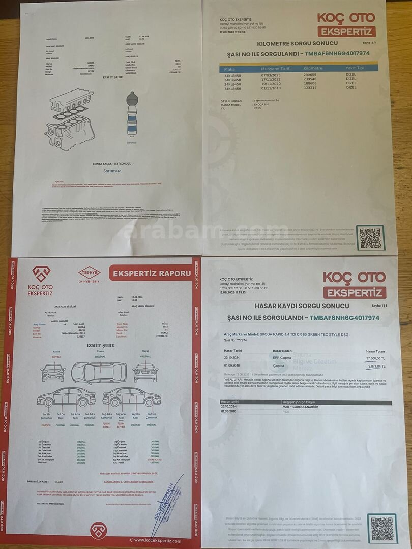 Sahibinden Skoda Rapid 1.4 TDI GreenTec Style 2015 Model 6