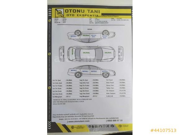 とく様　オーダーページ Galeriden Opel Astra 1.6 CDTI Design 2016 Model İzmir 234.000 KM