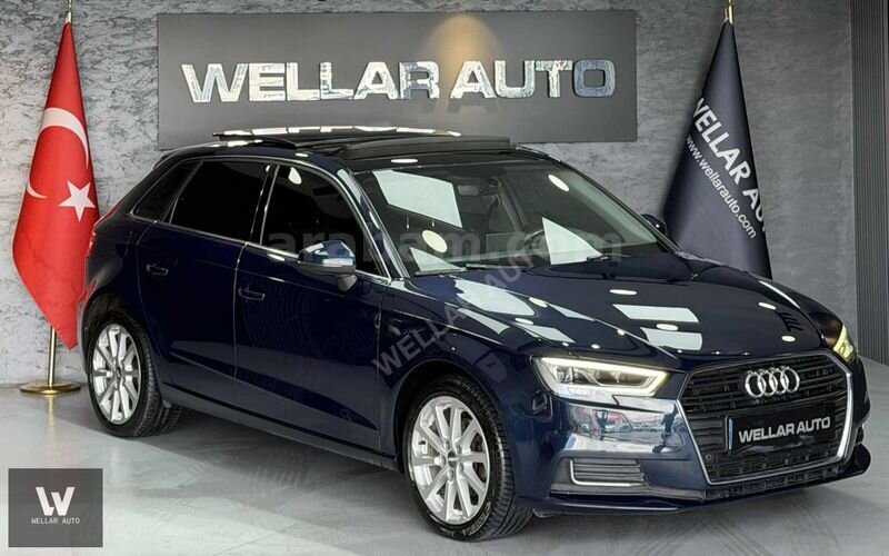 WELLAR'DAN+2018 AUDİ A3+DESİGN-LİNE+CAM TAVAN+LASMAN RENK+METRİX