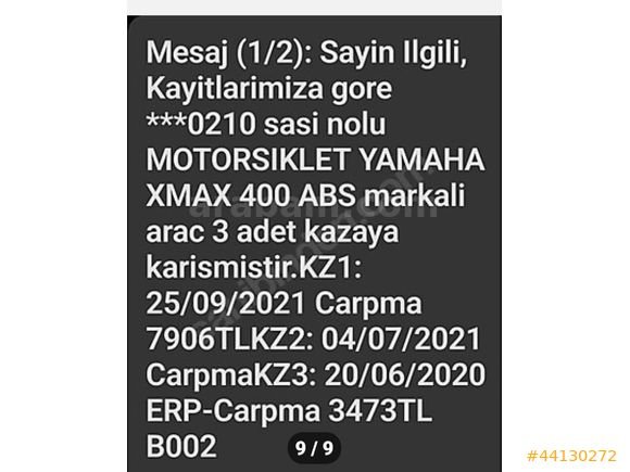 あ様　オーダー出品ページ Galeriden Yamaha X-Max 400 ABS 2014 Model İstanbul 35.000 KM Siyah
