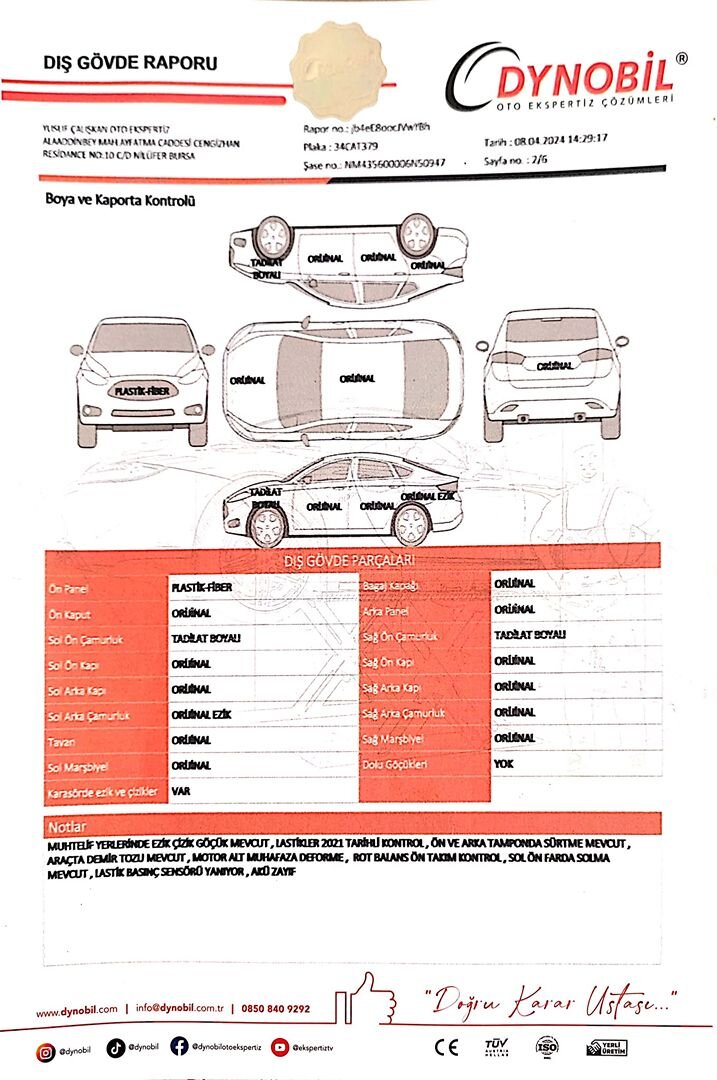 2019 Egea 1.3 Multijet Manuel Easy Hasar Kayıtsız, Değişensiz 7