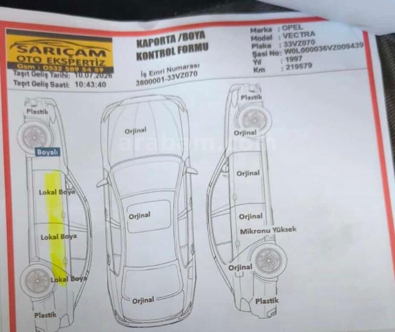 Sahibinden Opel Vectra 1.6 GL 1997 Model Adana 211.110 km Gri (Gümüş) 7