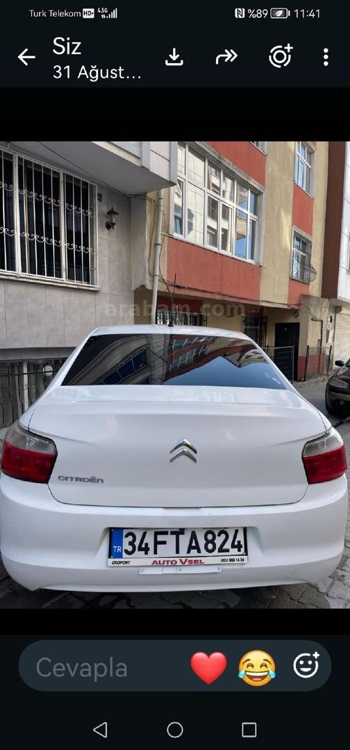 Sahibinden Citroen C-Elysée 1.6 HDi Attraction 2016 Model 160.000 km Beyaz 2