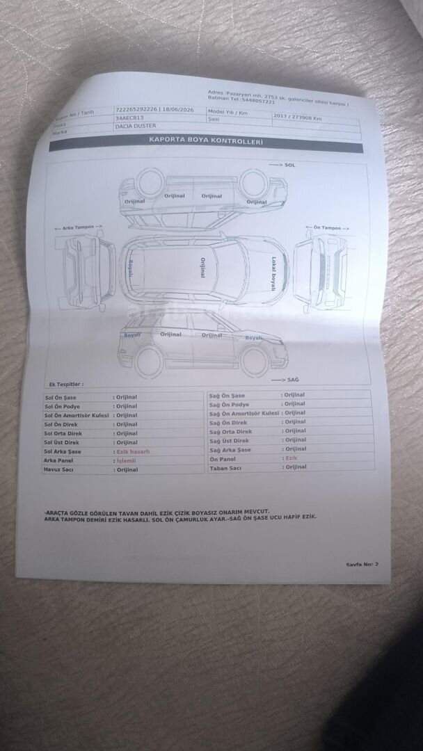 Sahibinden Dacia Duster 1.5 dCi Ambiance 2017 Model 1