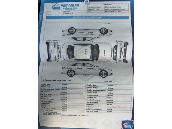 Sahibinden Mazda CX-3 1.5 SKY-D Power Sense Plus 2016 Model