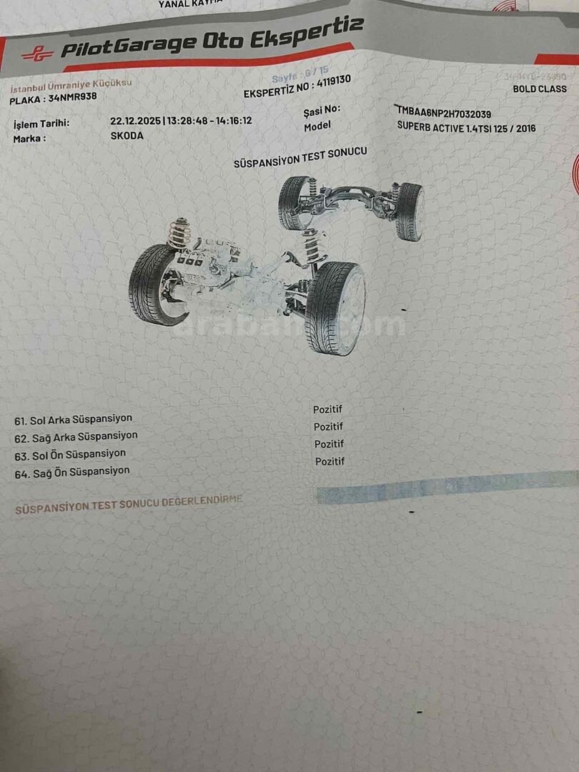 Sahibinden Skoda SuperB 1.4 TSI Prestige 2016 Model Erzincan 145.000 KM Beyaz 7