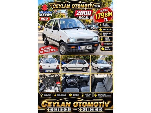 Galeriden Suzuki Maruti 800 2000 Model Erzurum 49.000 KM Beyaz