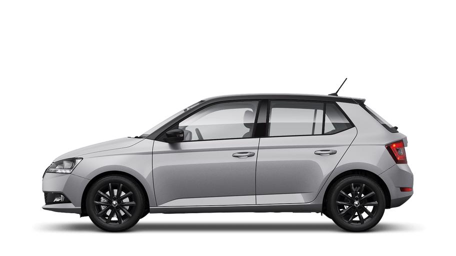 skoda fabia brilliant silver with black magic roof