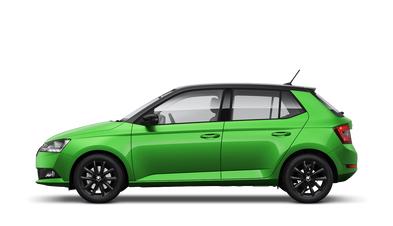 skoda fabia rallye green with black magic roof